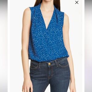 Equipment Cheyne Blue Polka Dot Top XS